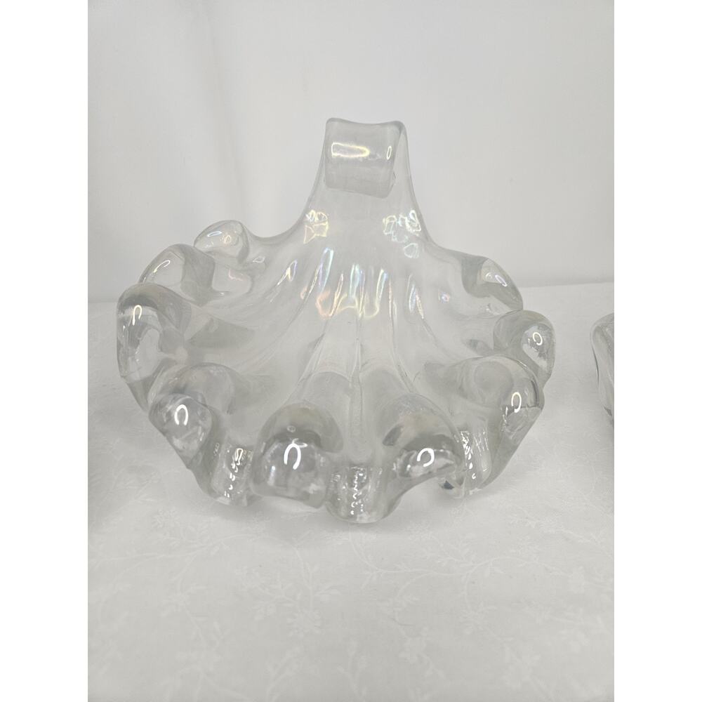 Barovier Murano Iridescent Italian Art Deco Glass Conch Seashell Bowl 1940s